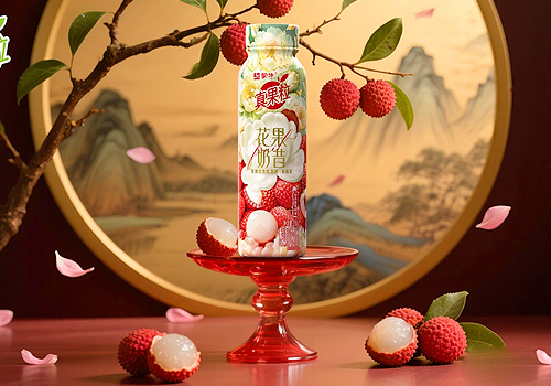 French Design Awards Winner - Mengniu Zhenguoli Flower-Fruit Milkshake: Peony & Lychee by RED DESIGN